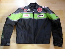Textil-Motorradjacke mit Leder v. Probiker, Herren, Gr. 50/M + Protektoren