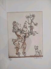 Simon Dittrich, Farbaquaradierung, Der Erfinder, signiert, num. 34/85, 53x42cm