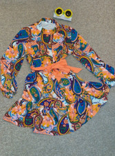 Kostüm Frauen Hippie Girl Gr.S M 38 Karneval Fasching  Kleid Brille Blume