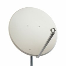 PremiumX 100cm Satelliten Schüssel Aluminium Hellgrau Offset Antenne SAT Spiegel