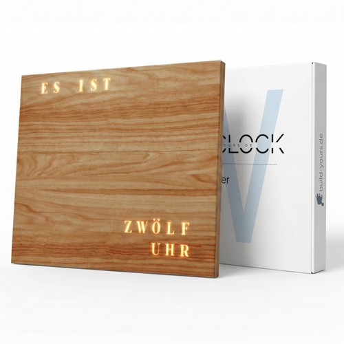 Wordclock jupiter holz - wordclock,