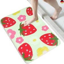 Rosa Badezimmerteppich Erdbeere Beflockter Teppich Bunt Badematte rutschfest