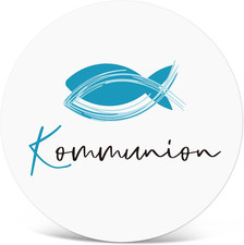 Kommunion Deko Sticker Blau