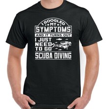 Scuba Tauchen T-Shirt Herren Lustige Deep Sea Diver Flossen Regler Top Symptome