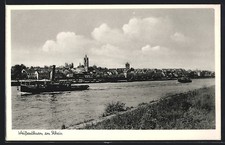Weißenthurm am Rhein, Rheinansicht mit Dampfer, Ansichtskarte 