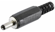 Hohlstecker, 3,5/1,35, Schaft 9mm, Knickschutz