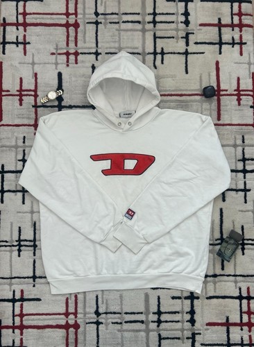 Diesel hoodie weiß mit logo - hoodie,