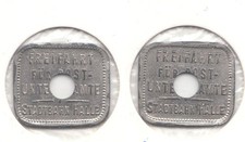 Halle, Stadtbahn - Freifahrt für Postunterbeamte Zink Marke   mitte gelocht