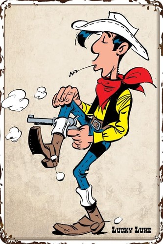Lucky luke blechschild comic - lucky,