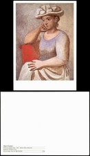 Künstlerkarte: Gemälde PABLO PICASSO Femme au chapeau blanc - 1921 1990