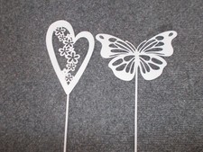 2 x Pflanzenst. Metall WEIß