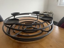 Adventskranz Kerzenhalter Advent Weihnacht Metallring Schwarz 4 Kerzen 47,5 cm