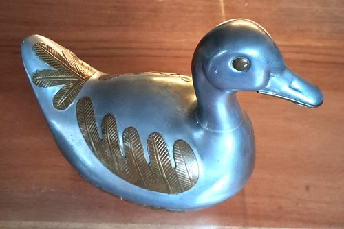 Schmuckschatulle ente zinn - schmuckschatulle,