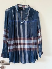 Bluse kariert blau  bügelfrei