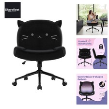 Bürostuhl ohne Armlehnen, Höhenverstellbar Drehstuhl mit Rollen, Schreibtisch...