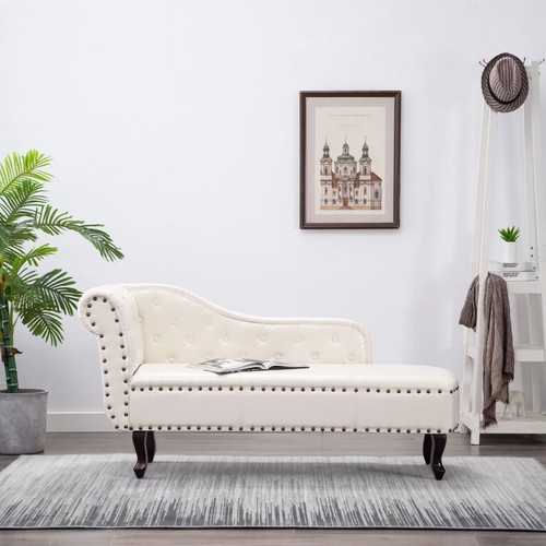 Chaiselongue creme kunstleder - chaiselongue,