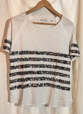 rich and royal M Shirt Pailletten Weiß Glitzer