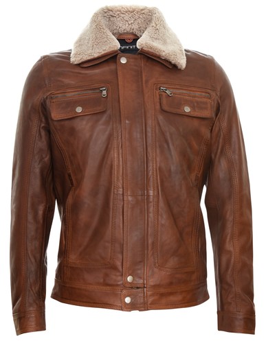 Herren hellbraun leder jacke - herren,