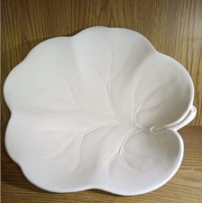 U-Schale - Große Blattschale - Schrühware - Keramik-Rohling - 33 cm Ø – 8cm hoch