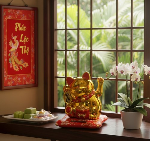 Winkekatze glückskatze maneki - winkekatze,