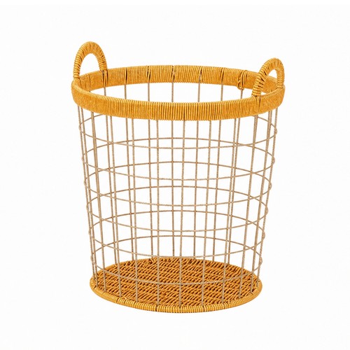 Runder geflecht korb mit - pe-geflecht,