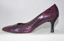 Pumps Peter Kaiser  Gr. 6,5/40  Aubergine-Lila geprägtes Echt-Leder Snake-Optik
