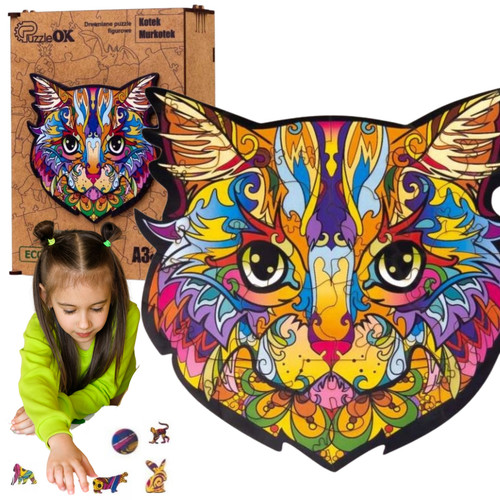 Holzpuzzle setzkasten katze - holzpuzzle,
