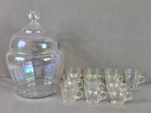 Bowle set glas irisierend - glas,
