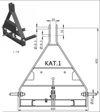 YERD KAT1 Anbau bock Transport mulde Heck container box für Traktor Dreipunkt