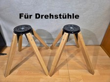 1 von 2 Stück Stuhlgestelle für Drehstuhl Holzbeine Metalleinlage