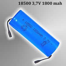 18500 3,7V 1800mah Li-Ion Akku U-Lötfahne Wiederaufladbar (Achtung 18 x 50mm )
