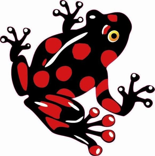 Aufkleber schwarz roter frosch - schwarz-roter,