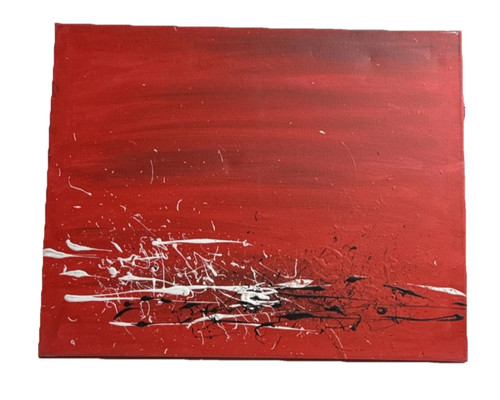 Acryl abstraktes gemälde rot - abstraktes,