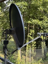 Gibertini Sat Antenne 100 cm Alu + 4 xQuadLNB + Multischalter Diseq + Balkonmast