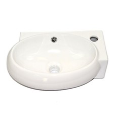 A12 Handwaschbecken Wasserhahn mit Siphon Keramik Wand Bad Becken Waschbecken