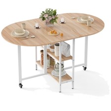 Mobiler Klapptisch Eiche Weiß