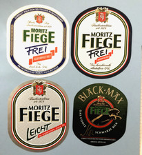 4 x Bieretiketten - Beerlabel , Privatbrauerei MORITZ FIEGE  , Bochum / NRW #4#