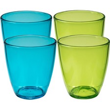 4x Acryl Trinkglas 280ml bunt Gläser Wasserglas Party Kunststoff Camping Glas B