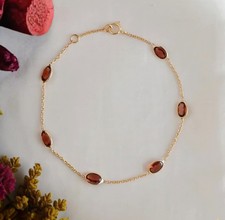 Natürlich Oval Granat Blende