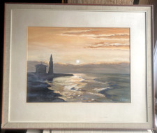 ::GOUACHE LEUCHTTURM AN DER