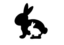 Schablone " Hase im Hase " auf