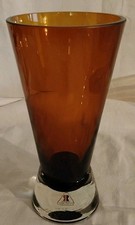 Edle Glas Vase - Riihimäki Suomi Finnland - Schokobraun 60er Jahre