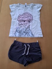 Shorty, kurzer Schlafanzug, Gr. 122/128, Großen, weiß grau