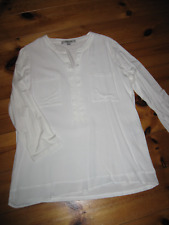 Comma Schlupf-Bluse Gr.38 NEU weiß Langarm stretch Viskose Taschen