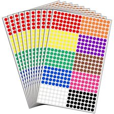 6000 Stück, 8mm Klebepunkte Bunt Runde Punktaufkleber Etiketten