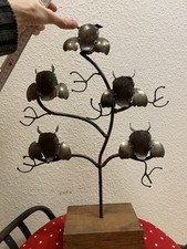 Metallskulptur Eulen auf einem