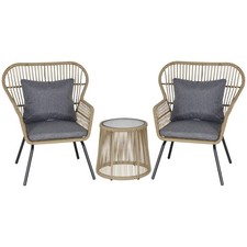 3-teiliges PE Rattan Bristo