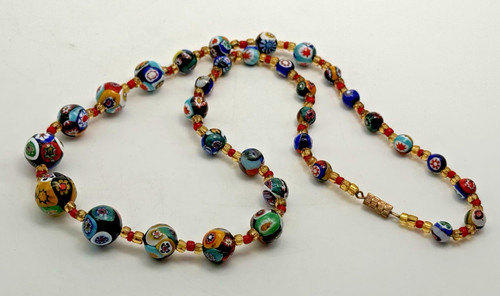 Vintage halskette millefiori - halskette,