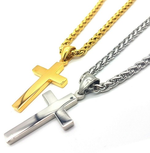 Edelstahl kreuz anhänger mit - edelstahl,
