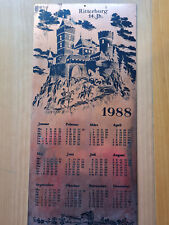 Kalender 1988 Motiv Ritterburg 14. Jh. DDR kupferoptik